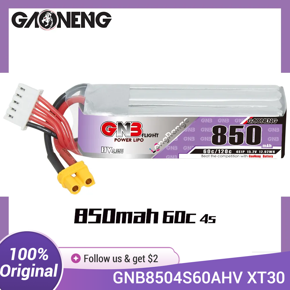 Drone Battery 4S - GAONENG GNB LiPo Battery 850mAh 4S