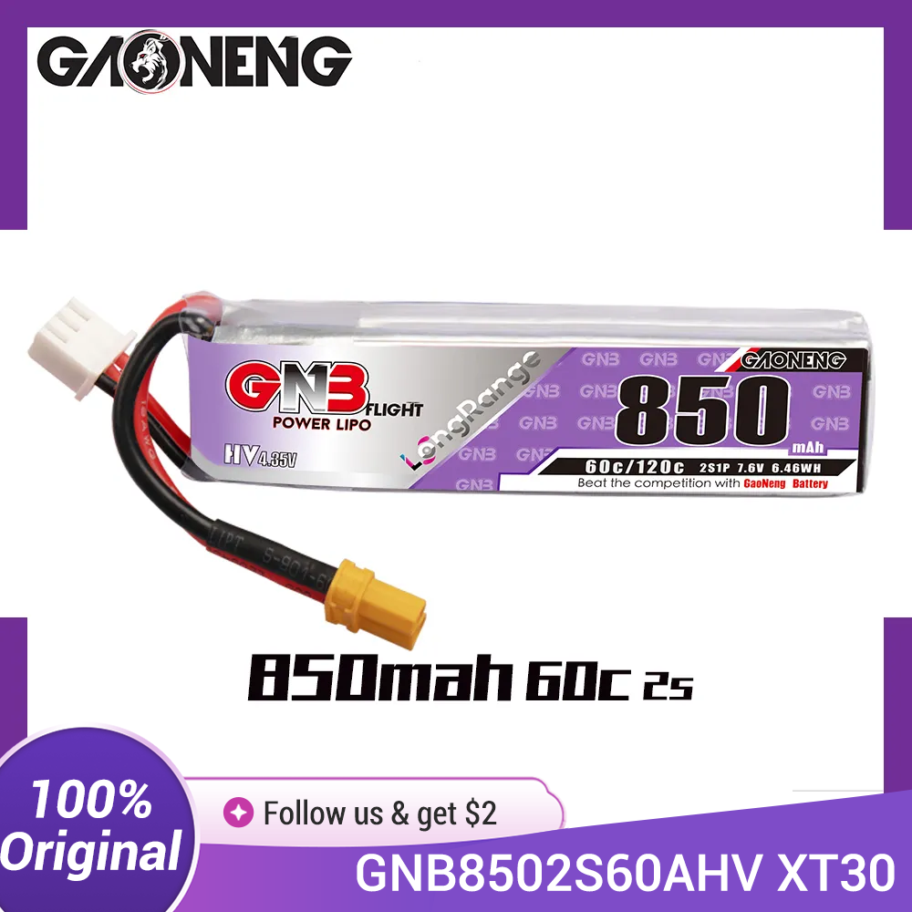 GAONENG GNB LiPo Battery 850mA - Drone Battery Li-Ion 评论和价格
